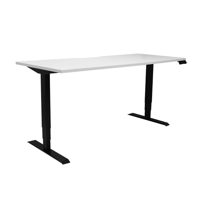 Rapidline Boost Electric Height Adjustable Sit Stand Office Computer Desk Natural White Black