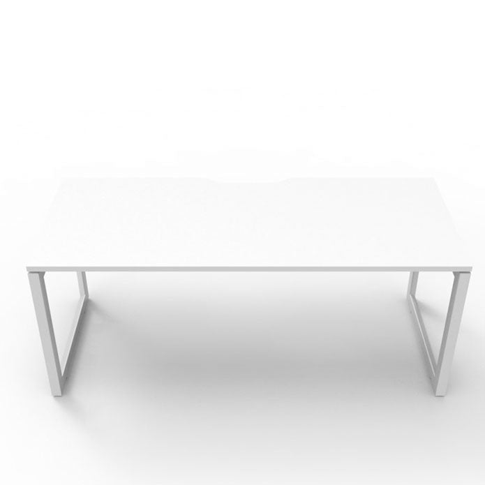 Rapidline Deluxe Loop Leg Single Side Office Desk No Screen Natural White White