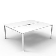 Rapidline Deluxe Profile Leg Double Side Office Desk No Screen Natural White White