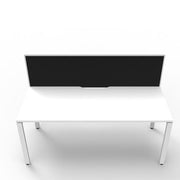 Rapidline Deluxe Profile Leg Single Side Office Desk With Screen Natural White White