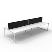 Rapidline Deluxe Loop Leg Double Side Office Desk With Screen Natural White White