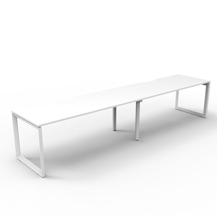 Rapidline Deluxe Loop Leg Single Side Office Desk No Screen Natural White White