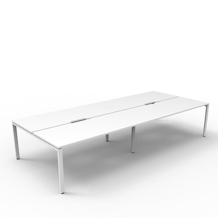 Rapidline Deluxe Profile Leg Double Side Office Desk No Screen Natural White White