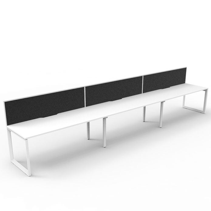 Rapidline Deluxe Loop Leg Single Side Office Desk With Screen Natural White White