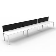 Rapidline Deluxe Profile Leg Single Side Office Desk With Screen Natural White White
